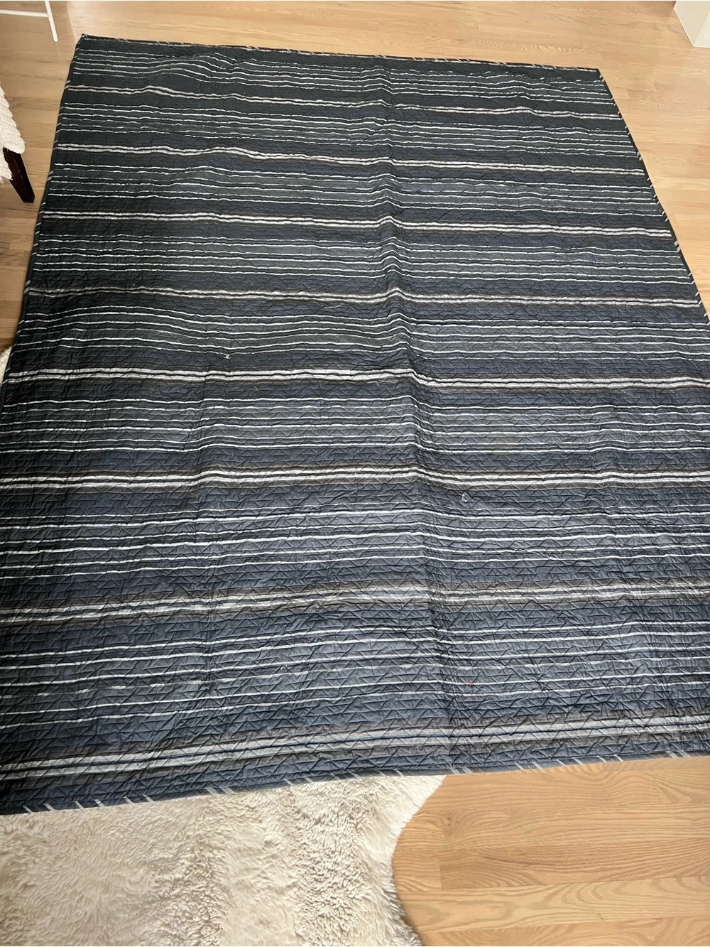 Pendleton Navy and White Striped quilt Set